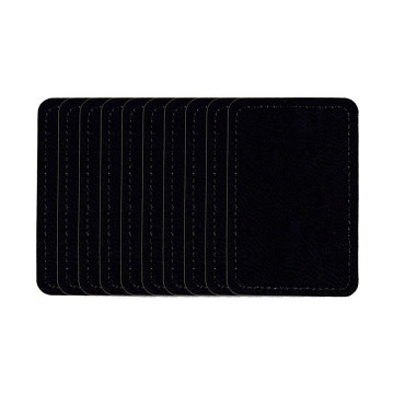 xTool Selbstklebender Kunstlederpatch - Rechteckig - Silber Gravureffekt - Schwarz (10 Stk.) 
