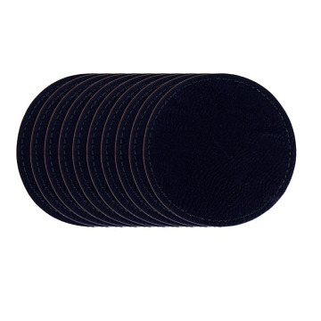 xTool Selbstklebender Kunstlederpatch - Rund - Silber Gravureffekt - Schwarz (10 Stk.) 