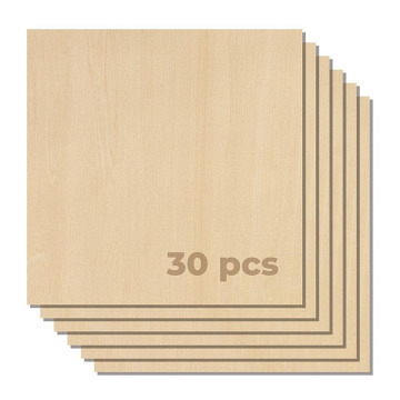 xTool Sperrholzbögen - 30 x 30 x 0,3 cm - Linde - 30 Stk. 